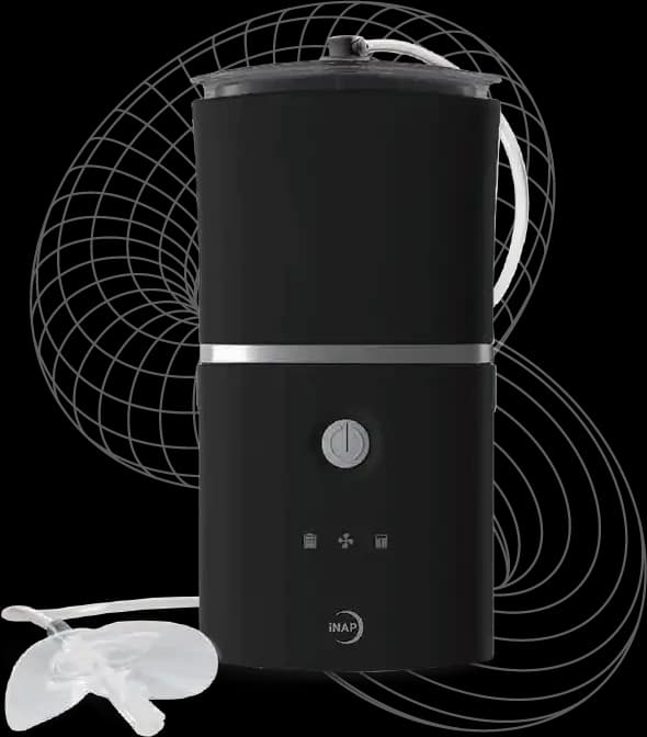 iNAP mask-free sleep therapy device with its nasal pillow accessory